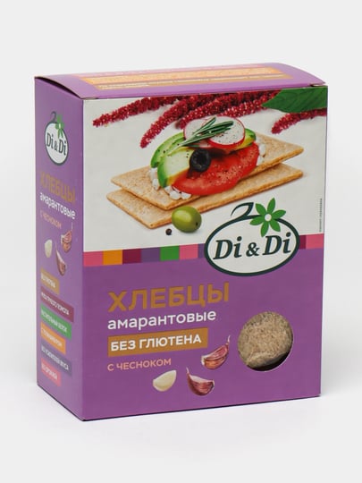 Хлебцы без глютена амарантовые с чесноком "Di&Di"