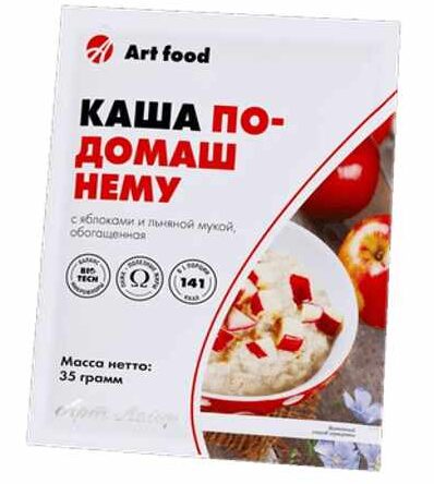 Каша быстрого приготовления По-домашнему с яблоками и льняной мукой ART FOOD