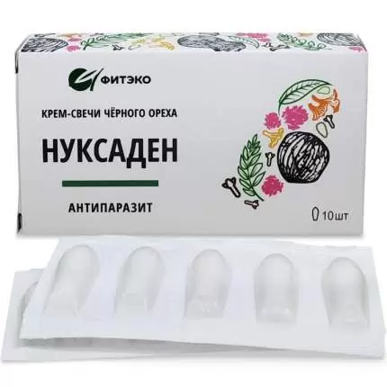 Крем-свечи на Черном Орехе "Нуксаден Антипаразит с Лисичкой"